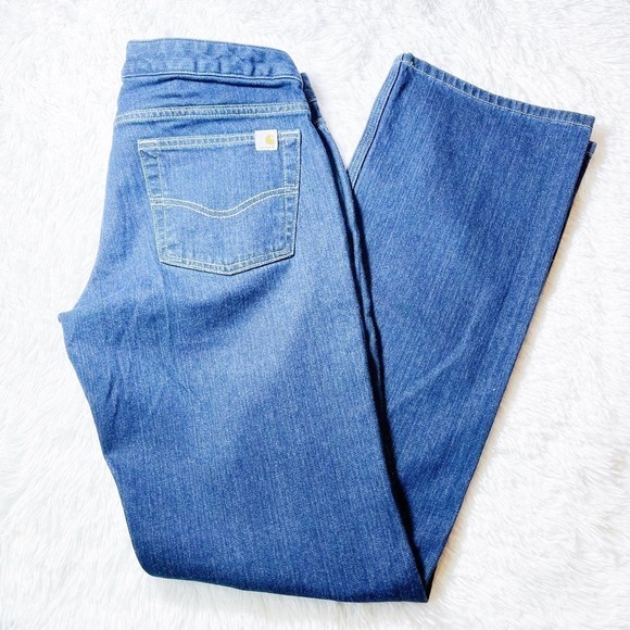 Carhartt Denim Jeans Straight Fit Medium Dark Wash 8 x 34 - Picture 5 of 8